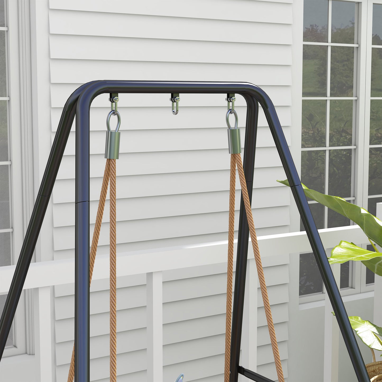 Hammock Chair Stand Metal Frame Hammock Stand Only, Black