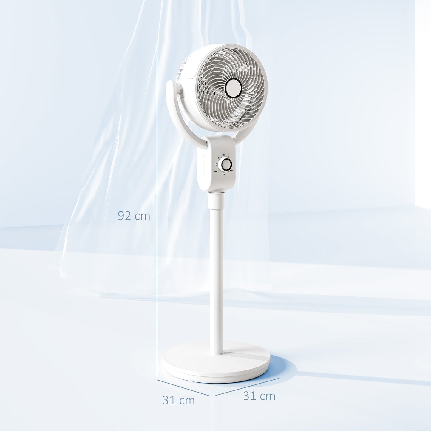 Pedestal Fan, Air Circulation Fan with Oscillating, Tilt, for Home