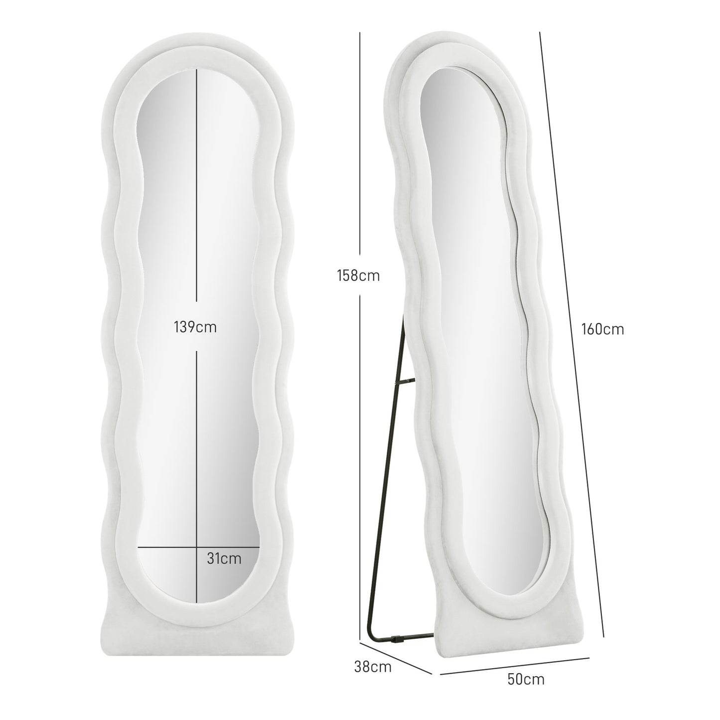 Full Length Mirror, Standing, Leaning or Wall Mirror, White