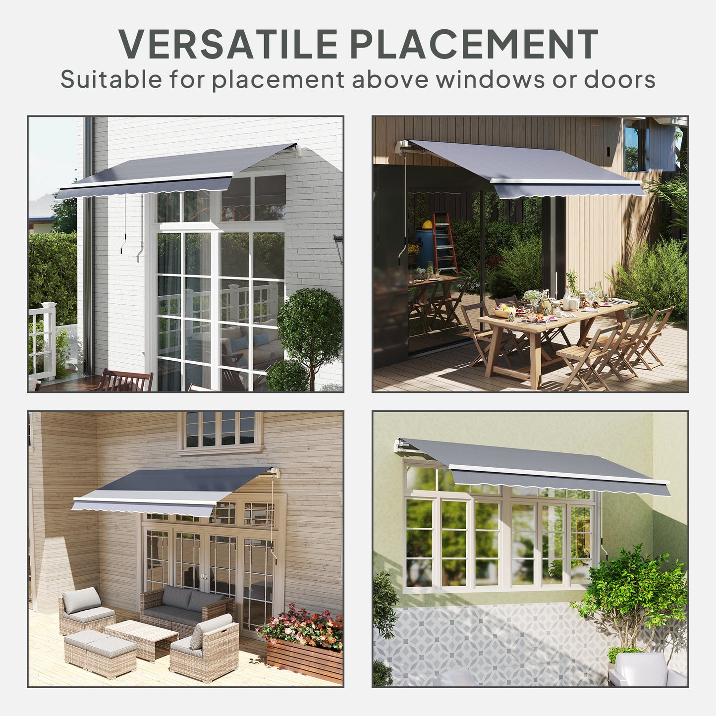 Replacement Canopy for 3 x 2.5 m Awning (Fabric Only), Grey