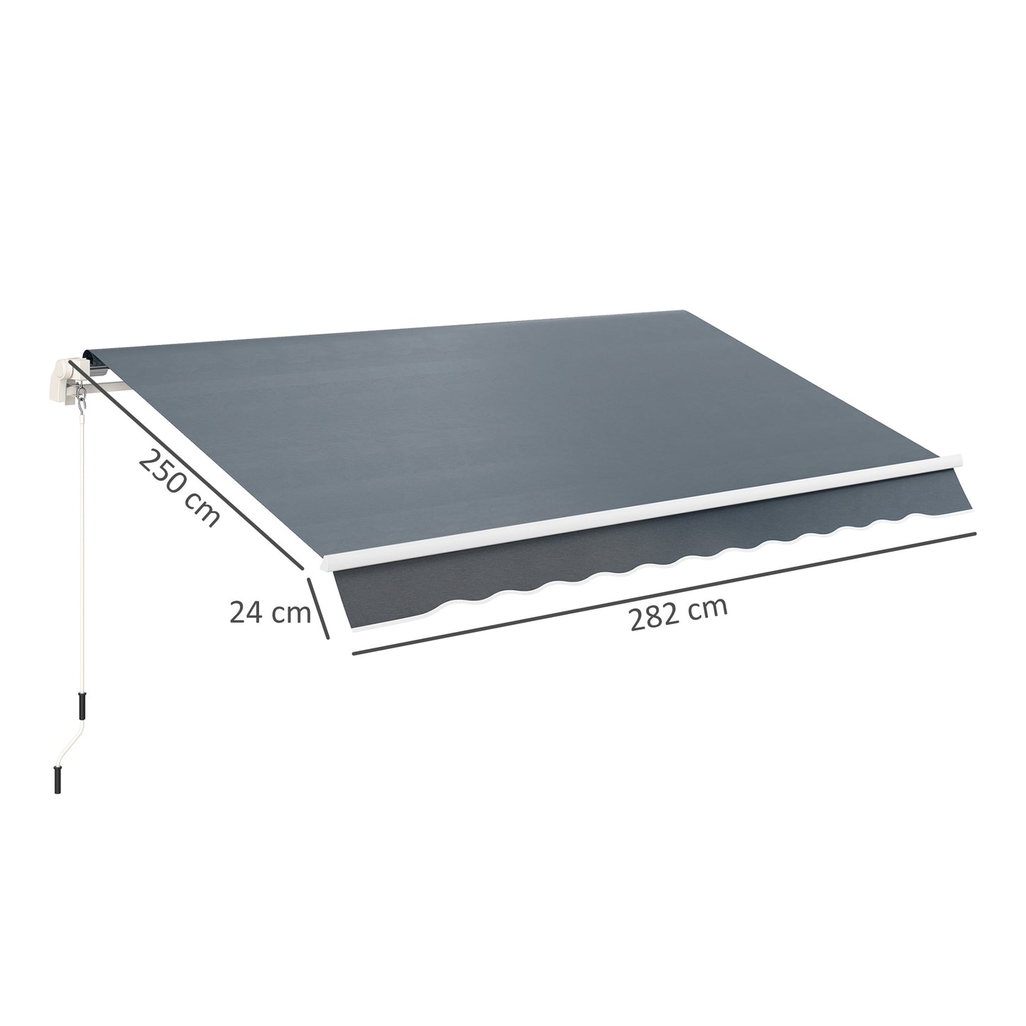 Replacement Canopy for 3 x 2.5 m Awning (Fabric Only), Grey