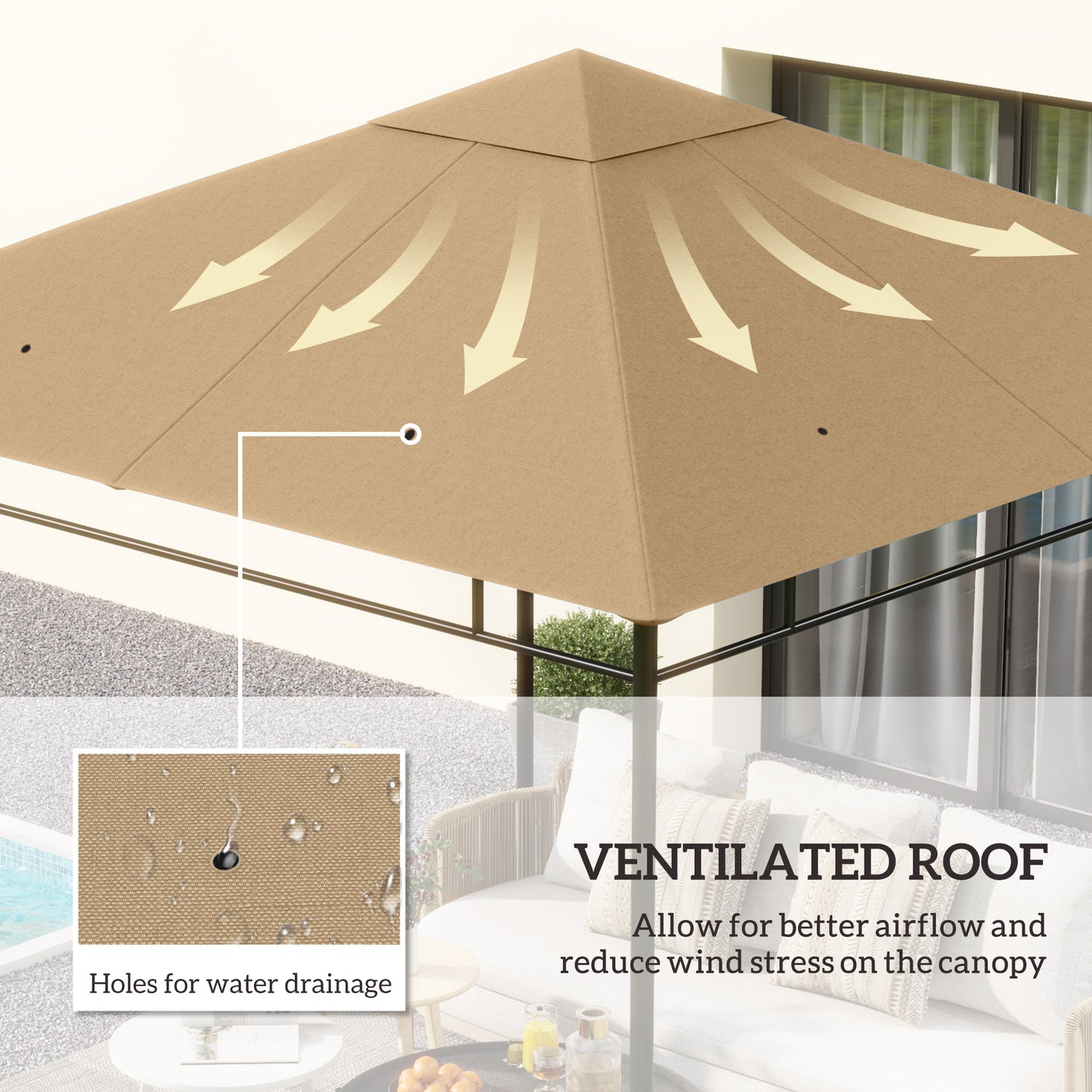 3 x 3 m Gazebo Canopy Replacement Cover, Gazebo Roof Replacement