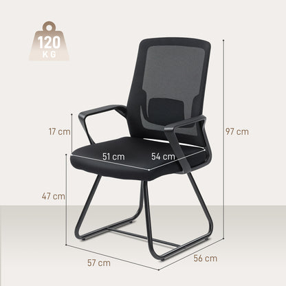 Desk Chair No Wheels, Meeting Chair with Mesh Back for Waiting Room