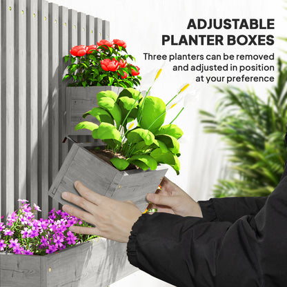Wooden Garden Planters with Trellis Wall-mounted Raised Garden Bed