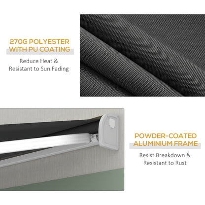 4 x 3(m) Electric Retractable Awning with Remote Controller, Aluminium Frame Sun Canopies for Patio Door Window