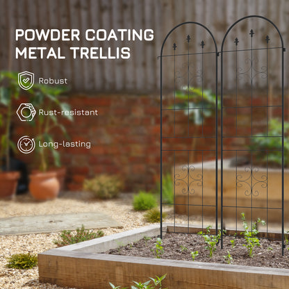 Set of 4 Metal Trellis for Climbing Plants, Arrow Design