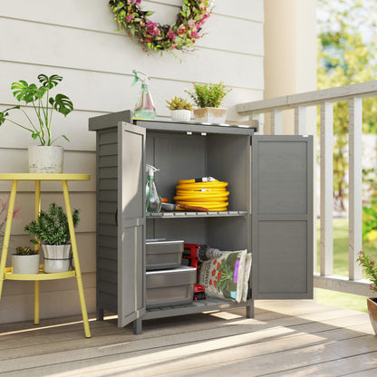 Wooden Garden Shed, Garden Tool Storage Shed, Grey