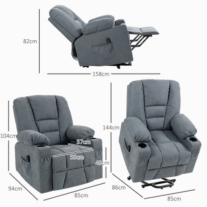 Riser and Recliner Chair w/ Remote, Lift Chair for Elderly, Grey