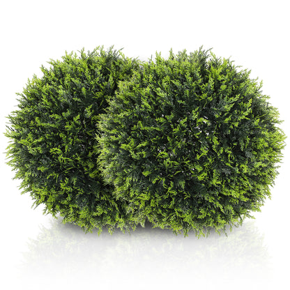 Set of 2 Artificial Plant Topiary Balls, Faux Plants for Decor, Green