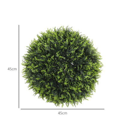 Set of 2 Artificial Plant Topiary Balls, Faux Plants for Decor, Green