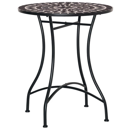60cm Mosaic Round Bistro Table Outdoor Garden Side Table, Black