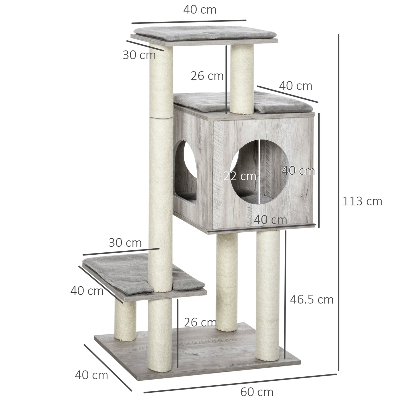 Multi-Level Cat Tree Tower Activity Center w/ Scratching Posts Condo