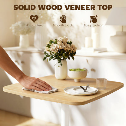 Dining Table for 2, Small Kitchen Table with Wood Veneer Top, Natural