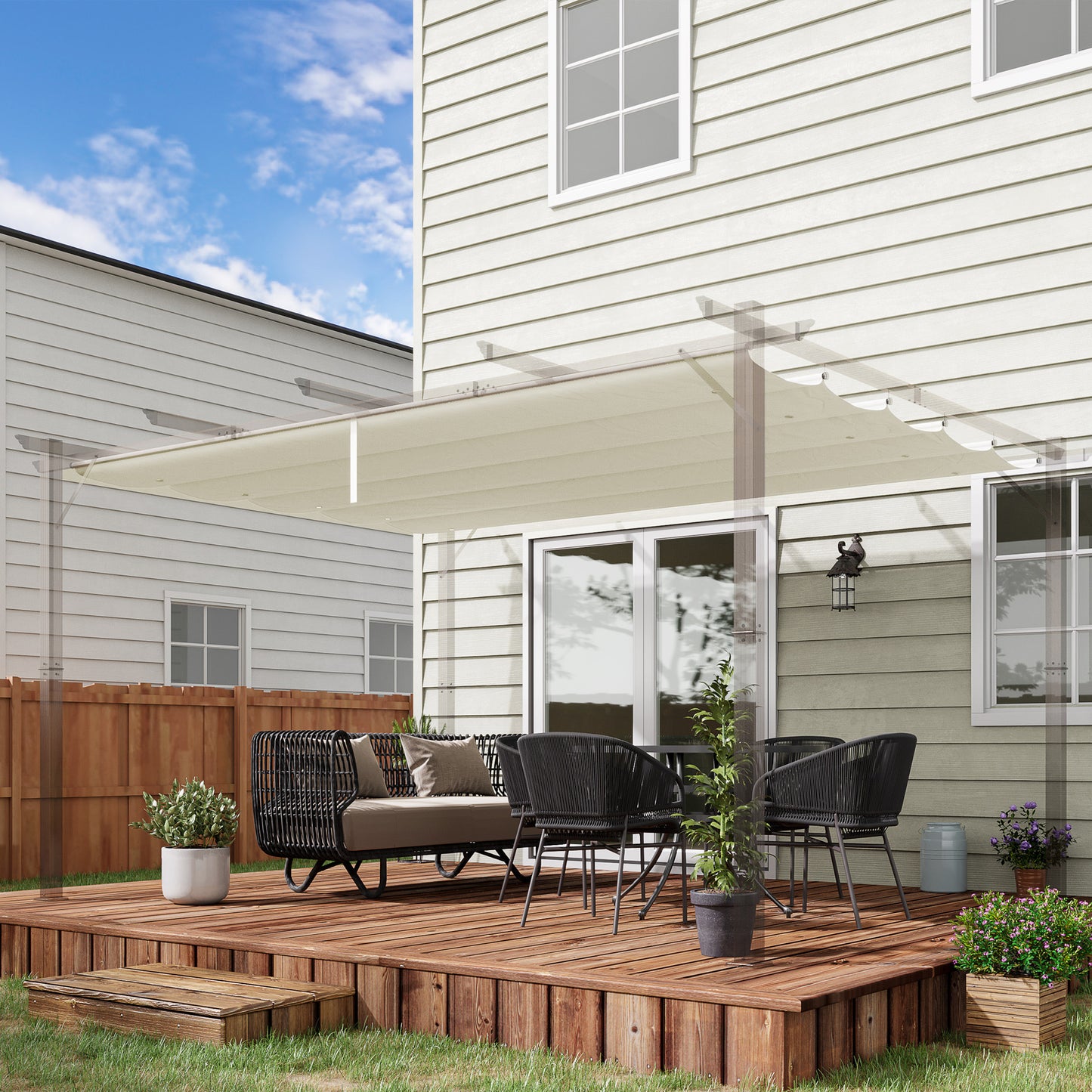 Pergola Shade Cover Replacement Canopy for 4 x 3(m) Pergola, Cream
