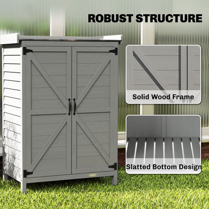 Wooden Garden Shed, Garden Tool Storage Shed, Grey