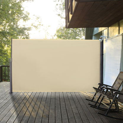 3x1.8M Retractable Side Awning Screen Fence Patio Privacy Divider Cream