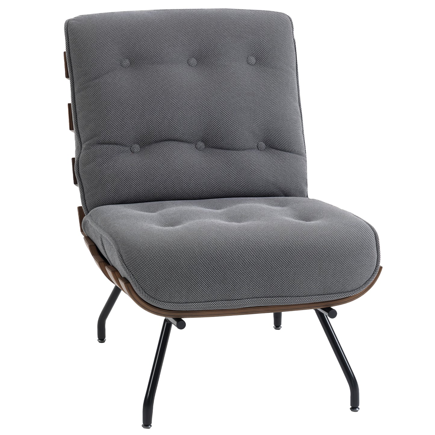 Accent Chair, Reading Chair with Spring Cushion, Dark Grey