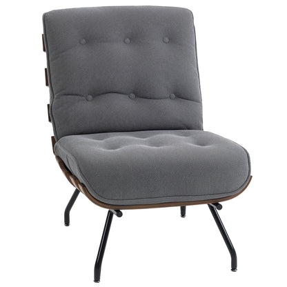 Accent Chair, Reading Chair with Spring Cushion, Dark Grey
