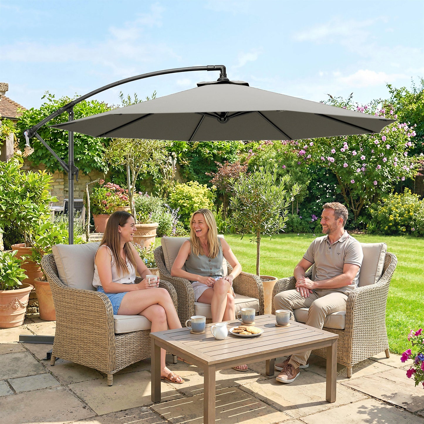 3(m) Banana Parasol Cantilever Umbrella Garden