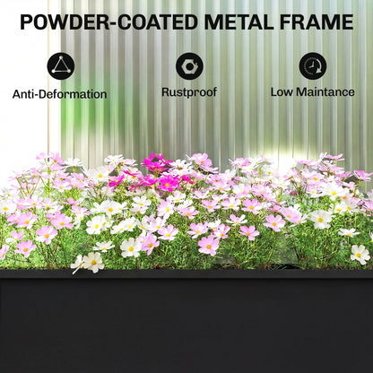 Raised Planter, Metal Raised Garden Bed on Legs with Drainage Hole