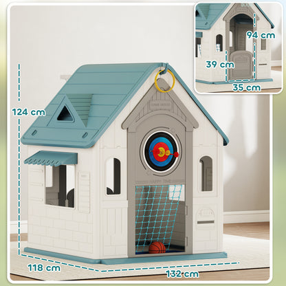 Playhouse for Kids Outdoor Indoor, 5 in 1 Garden House, Beige