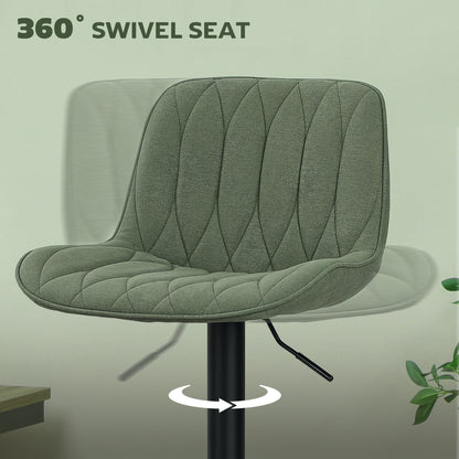 Bar Stools Set of 2, Modern Armless Bar Chairs, Green