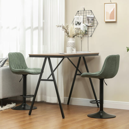 Bar Stools Set of 2, Modern Armless Bar Chairs, Green