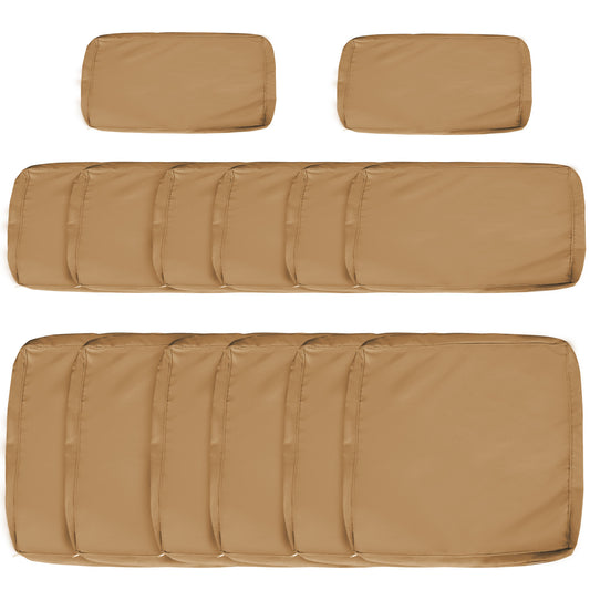 Garden Rattan Sofa Set Polyester Cover Replacement No Cushion Beige