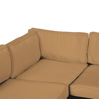 Garden Rattan Sofa Set Polyester Cover Replacement No Cushion Beige