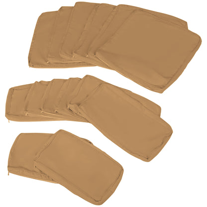 Garden Rattan Sofa Set Polyester Cover Replacement No Cushion Beige