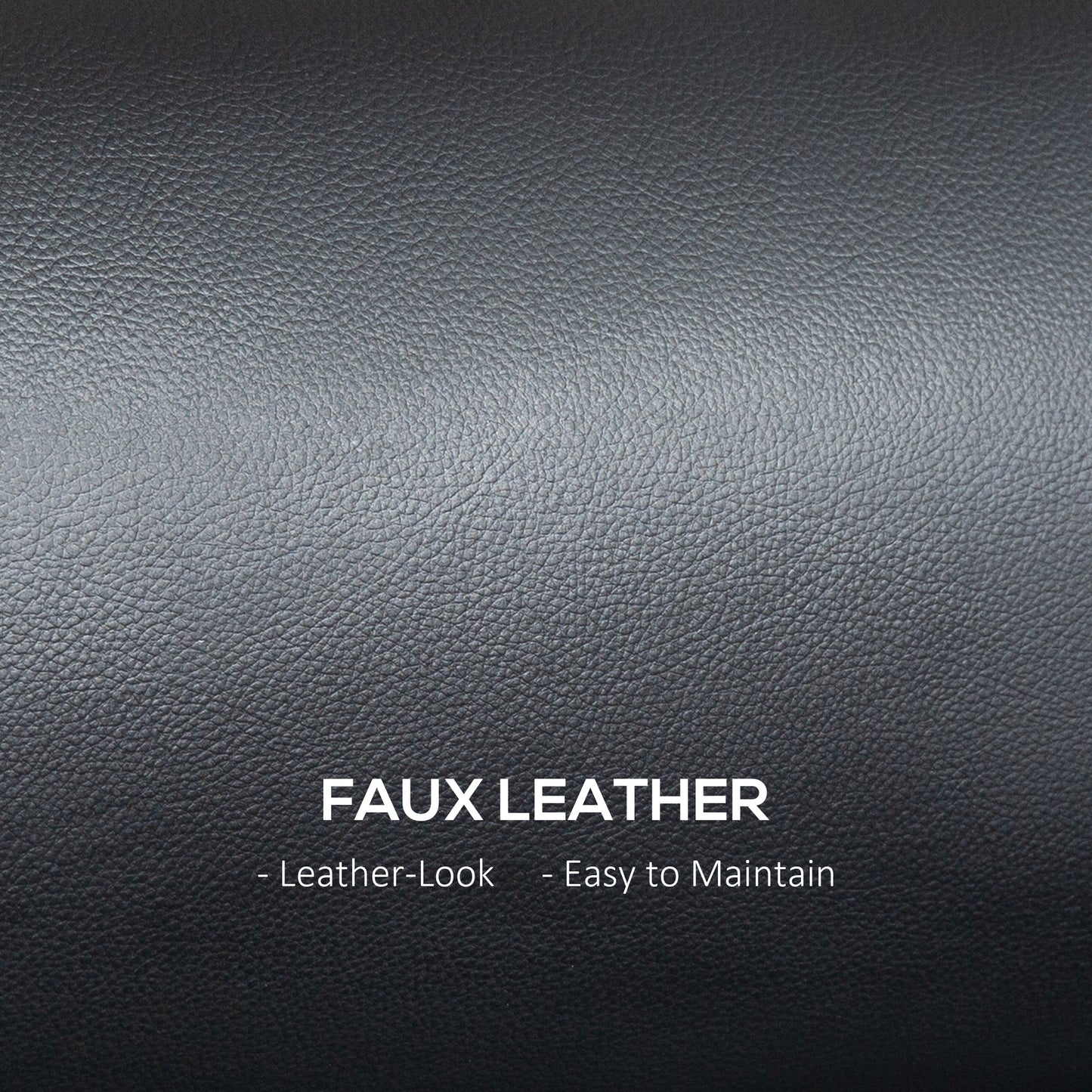 2 Seater Sofa Settee, Modern Faux Leather Couch with Wood Legs