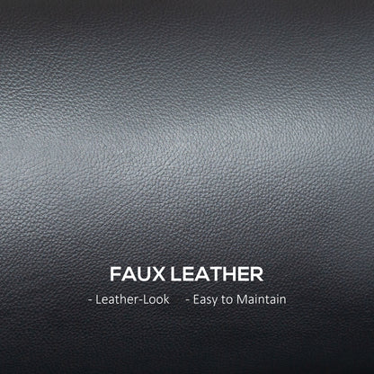 2 Seater Sofa Settee, Modern Faux Leather Couch with Wood Legs