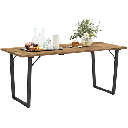 Wooden Garden Table for 6 with 5cm Parasol Hole for Balcony Terrace