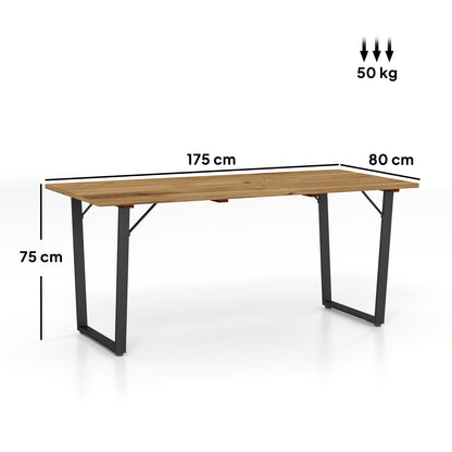 Wooden Garden Table for 6 with 5cm Parasol Hole for Balcony Terrace