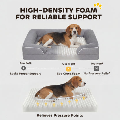 Dog Sofa Bed, Washable Pet Bed with Non-Slip Bottom, Grey