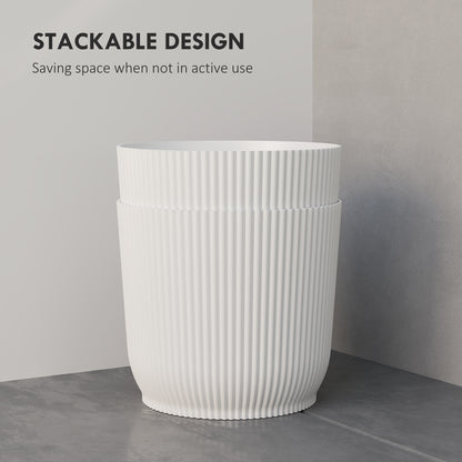 Set of 2 Round Plant Pots Outdoor 22cm for Garden, White