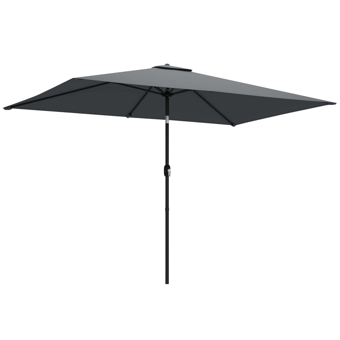 Garden Parasol, Outdoor Umbrella with Tilt Function, Dark Grey
