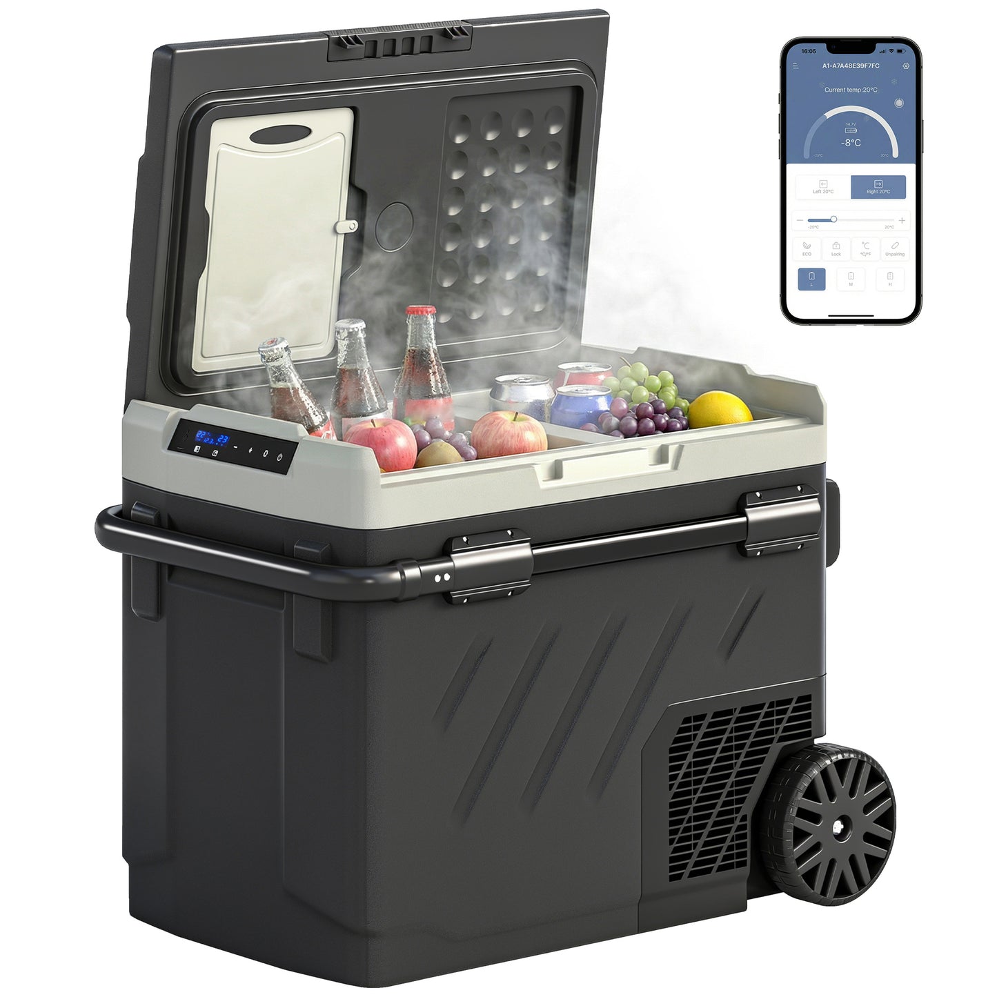 49L Compressor Car Fridge Freezer, Dual Zone with App Control