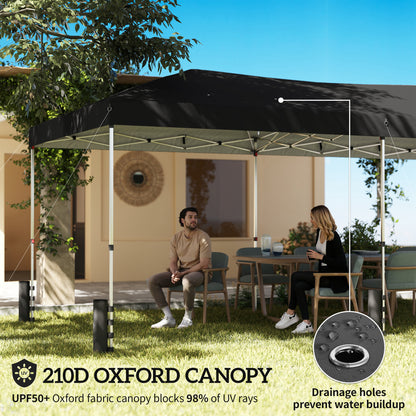 3 x 6 m Pop Up Gazebo, UPF50+ Wedding Party Tent Marquee, Black