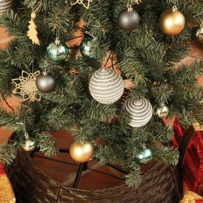5ft Artificial Christmas Tree with LED Lights and Blue Decorations