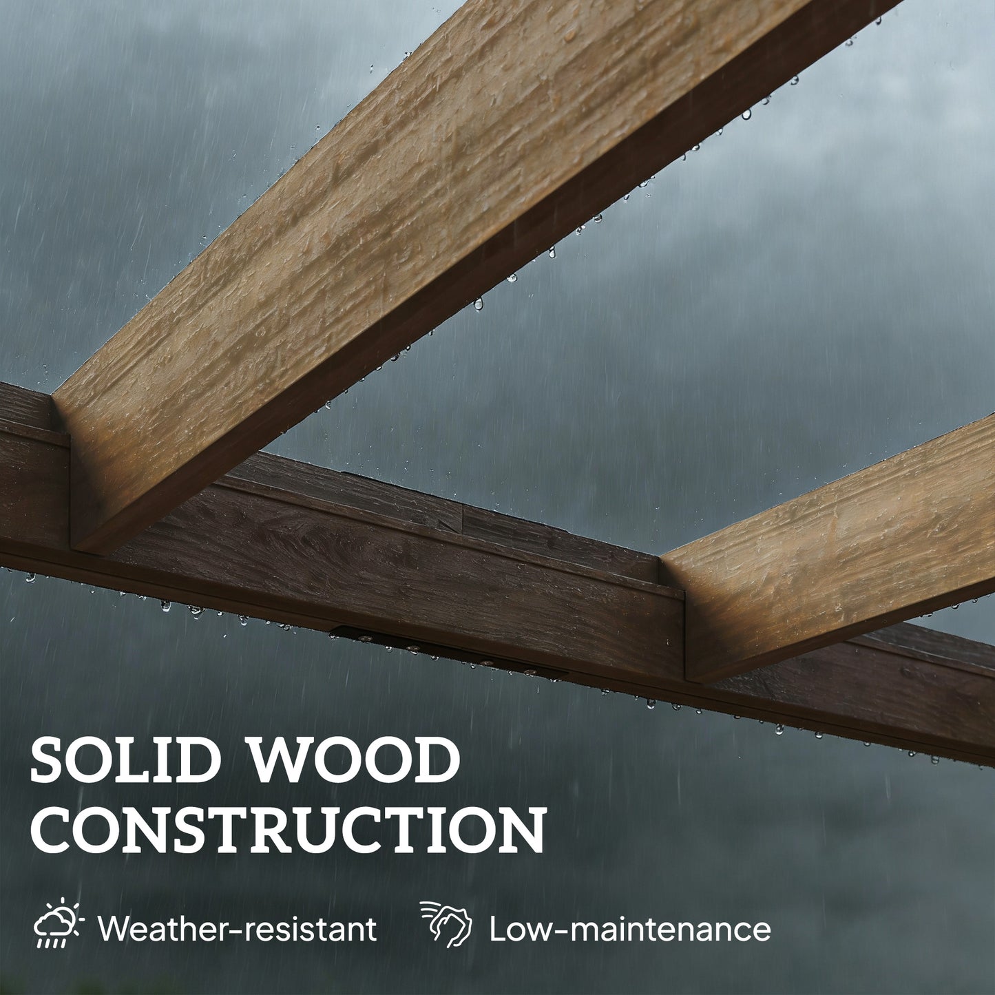 2.4 x 2.4m Lean-To Wooden Pergola Kit, Grape Trellis with Stable Structure