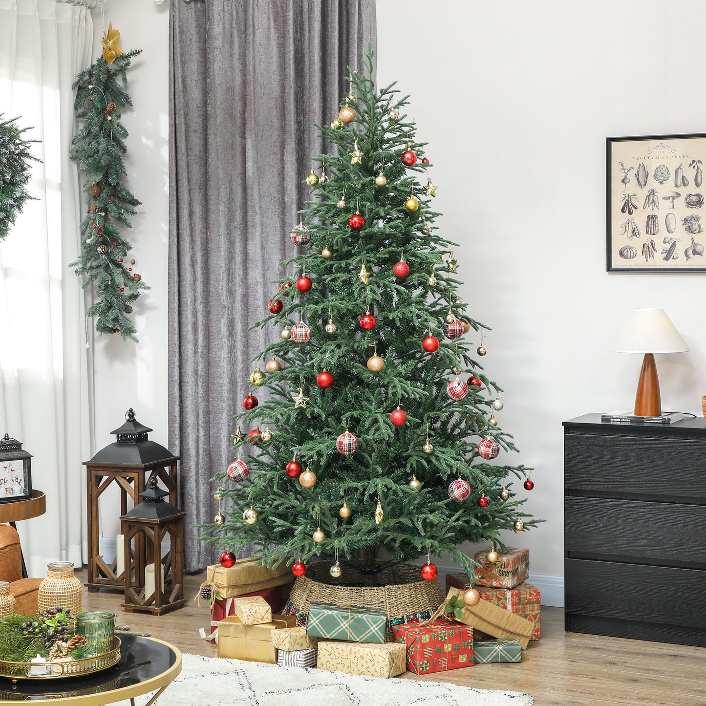 7 ft Christmas Tree, Full Spruce Xmas Tree, Easy Assembly