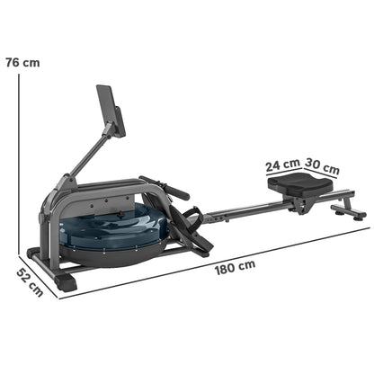 Water Rowing Machine with Adjustable Resistance, Vertical Storage