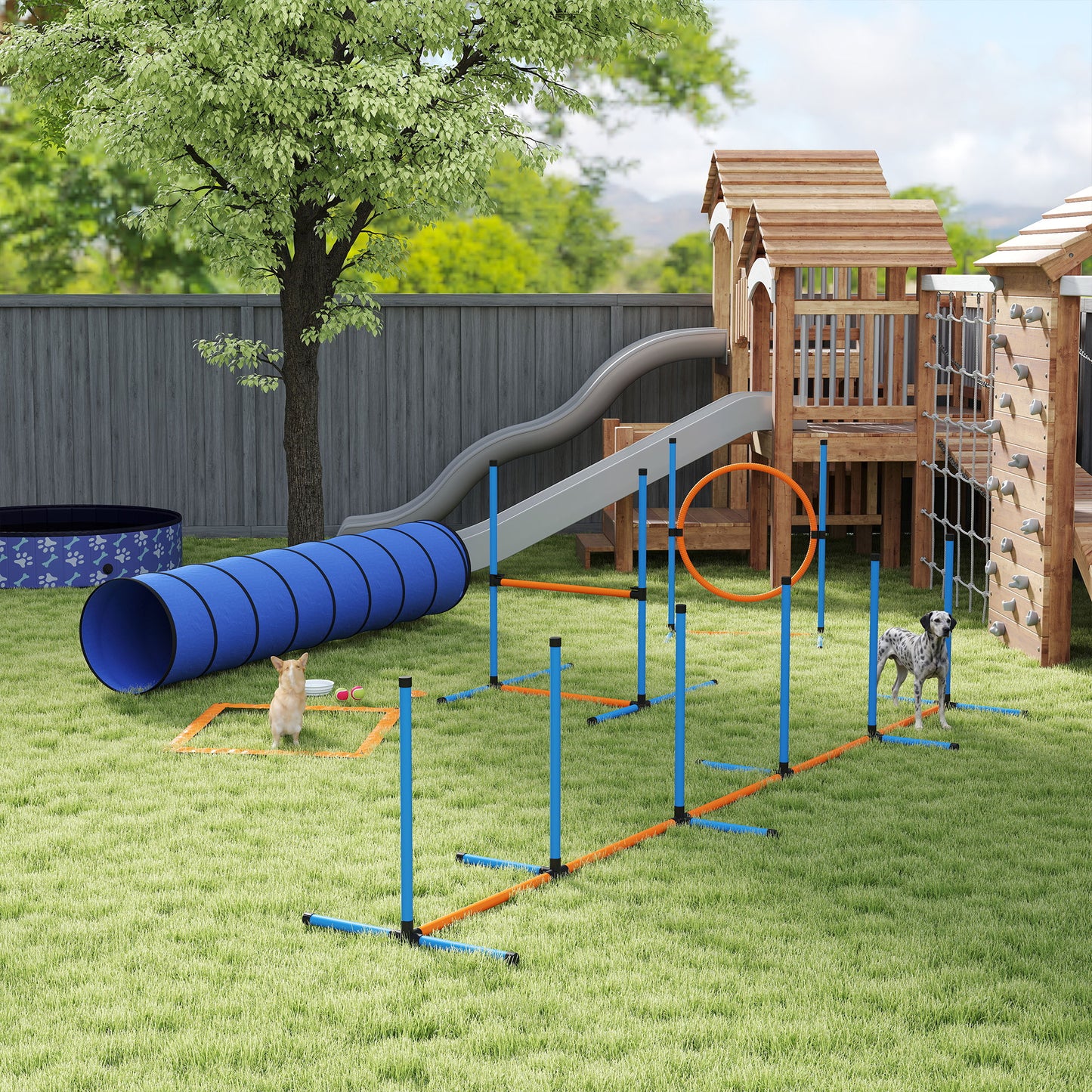 Dog Agility Training Equipment, 8PCS Agility Training Set for Garden