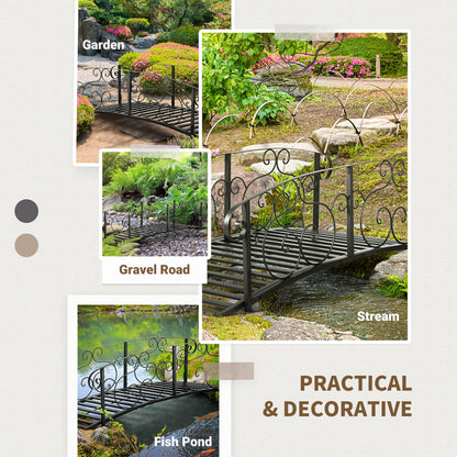 184cm Metal Arch Garden Garden Bridge, Black