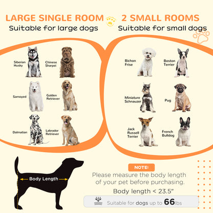 Dog Crate Furniture for Small and Large Dogs with Movable Divider, White