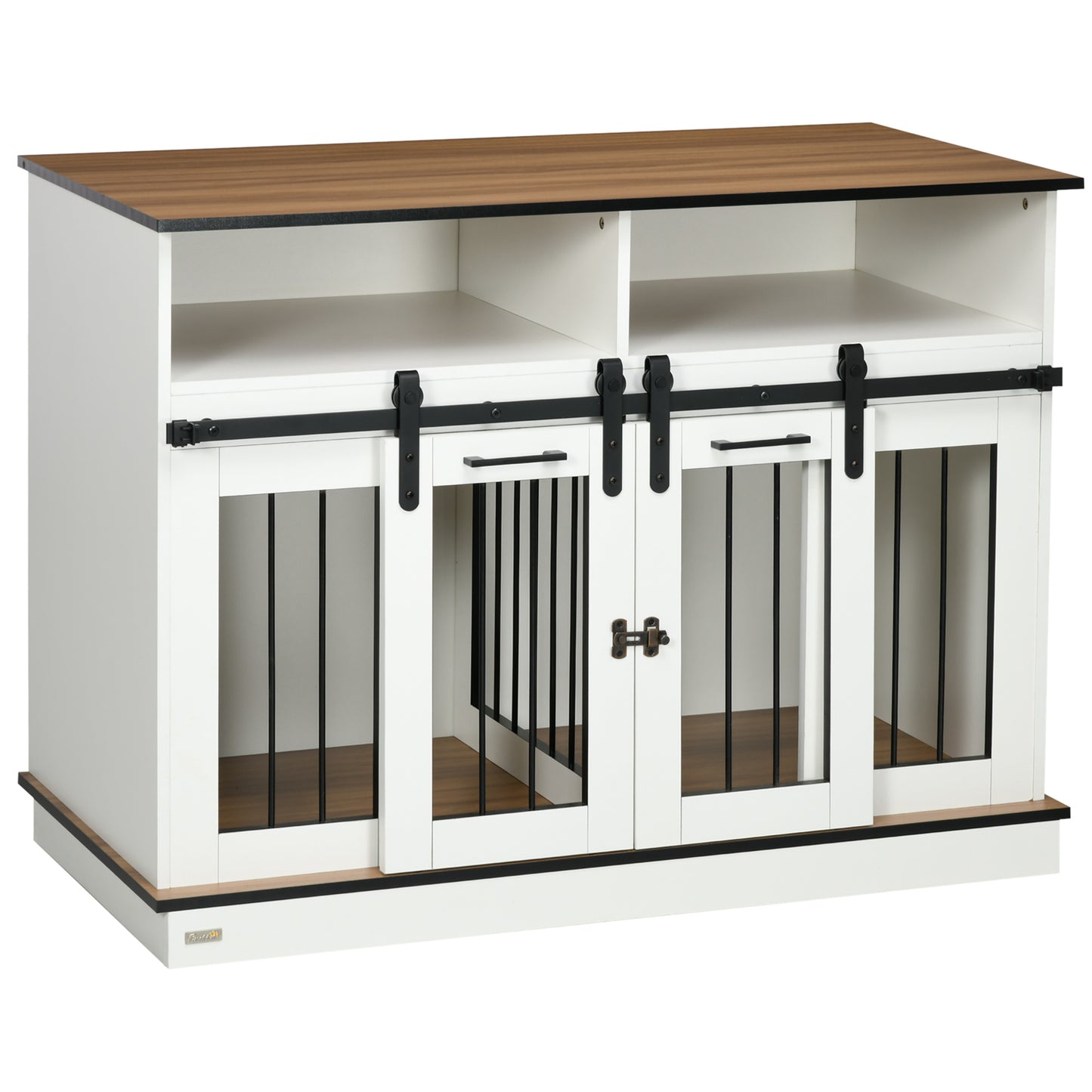 Dog Crate Furniture for Small and Large Dogs with Movable Divider, White