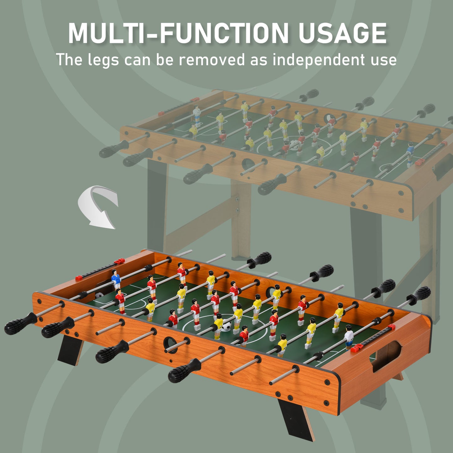 Football Table Heavy Duty  84.5cm for Arcades, Pub, Game Room, 8 Rods, 2 Foosballs