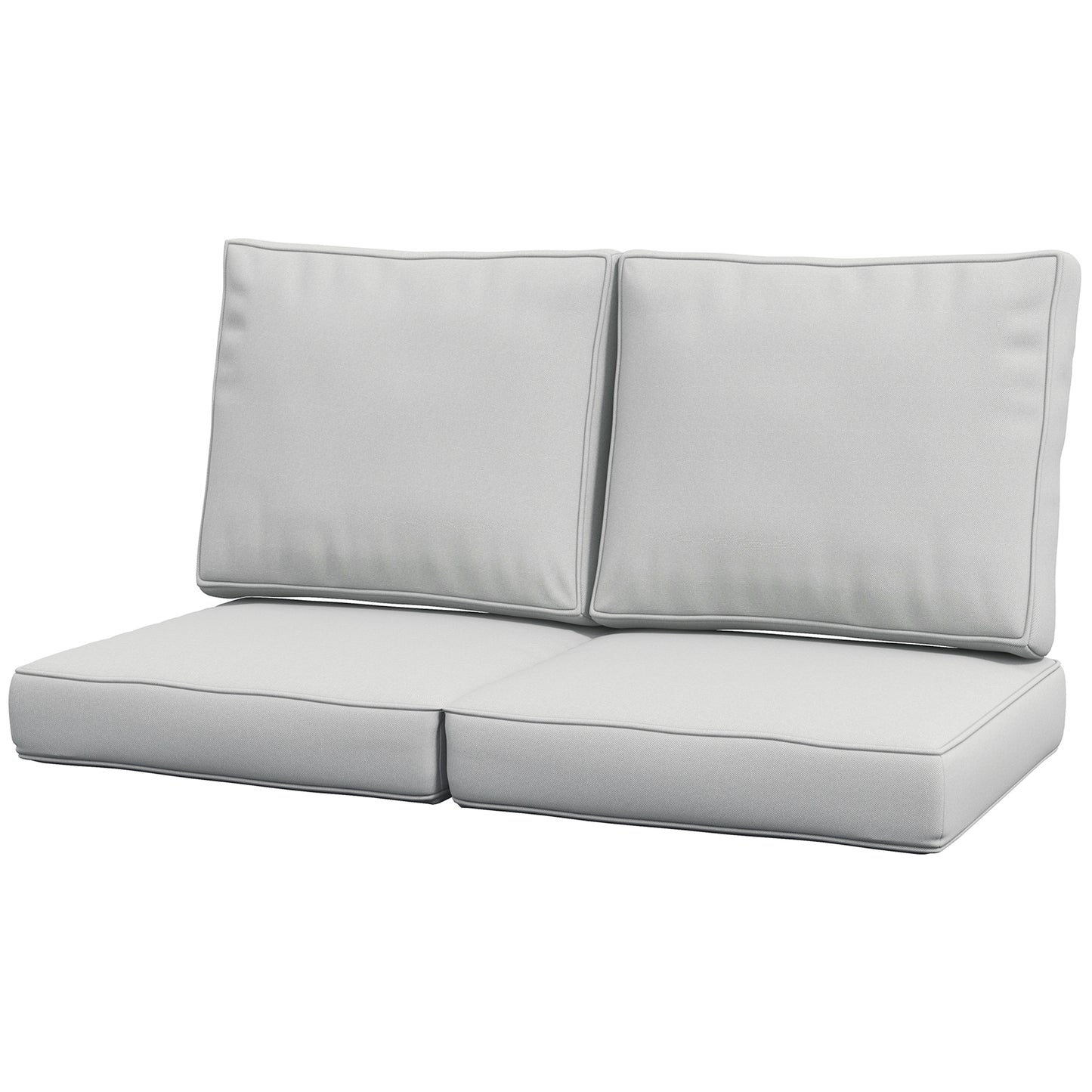 3-Piece Back and Seat Cushion Pillows Replacement, Patio Chair Cushions Set for Indoor Outdoor, Grey