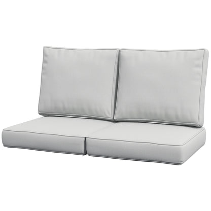 3-Piece Back and Seat Cushion Pillows Replacement, Patio Chair Cushions Set for Indoor Outdoor, Grey